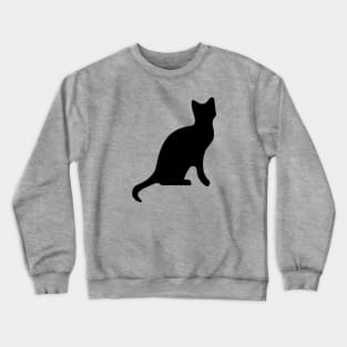 Black Cat Smooth Silhouette Cut Out Crewneck Sweatshirt